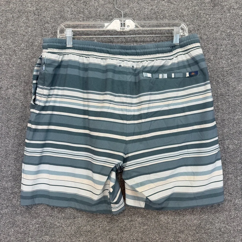 Faherty‎ Board Shorts Mens XL Blue Striped Quick Dry Stretch Shorelite Trunks